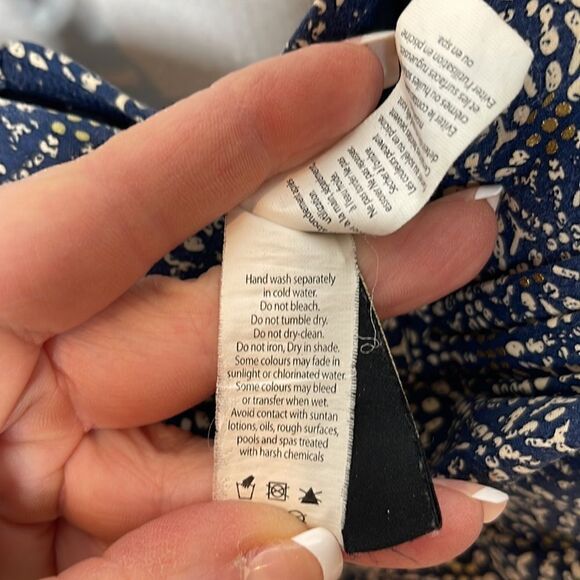 Bond-Eye Australia Nip Tuck Tummy Control Navy/Gold Bathing Suit. Size 12. - Picture 13 of 13